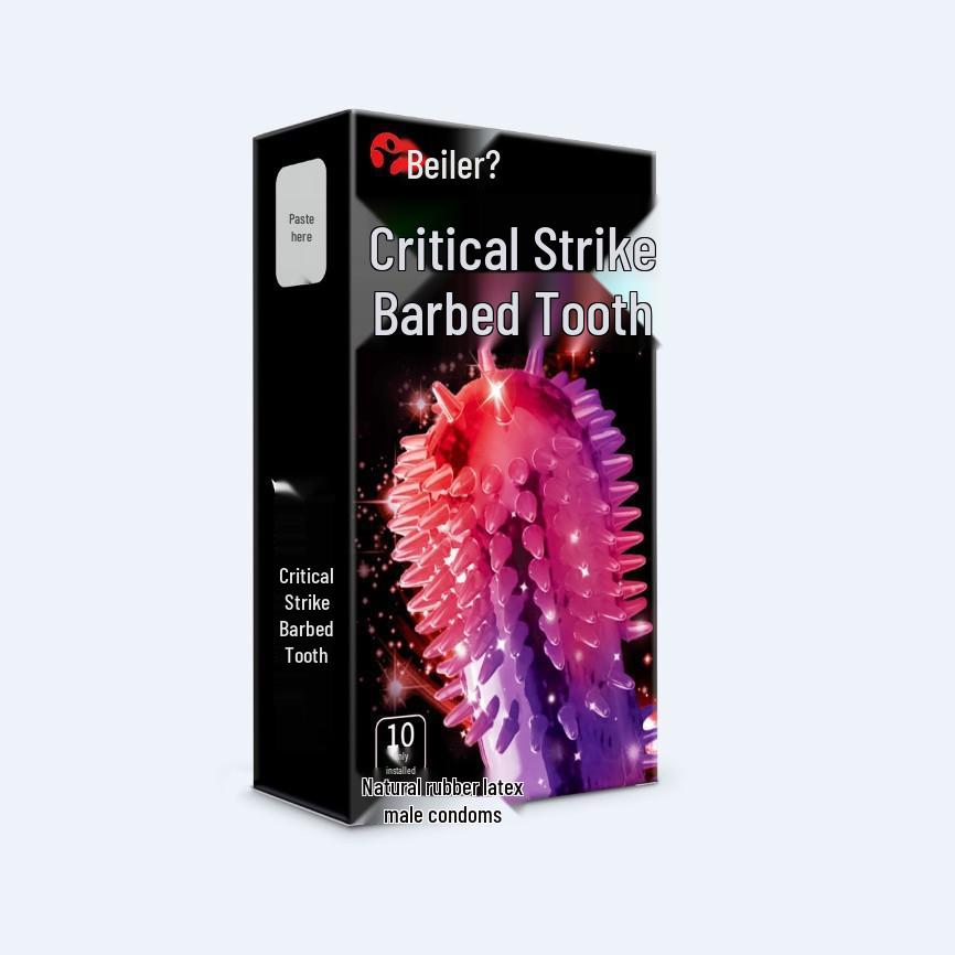 Bailile Wolf Tooth Spiked Condoms - Large Particles, 3 or 10 Pack, Adult Erotic Product