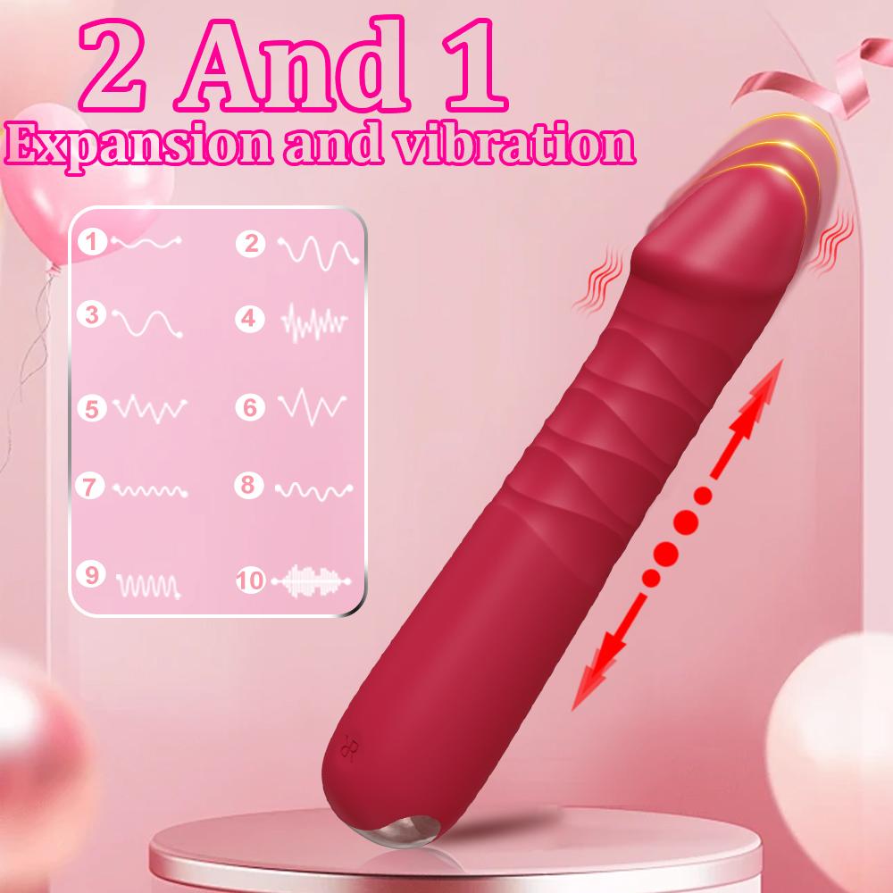 Automatic Telescopic Dildo Vibrator Powerful G Spot Vagina Stimulator Female Nipple Clitoris Masturbator Adult Sex Toy For Women
