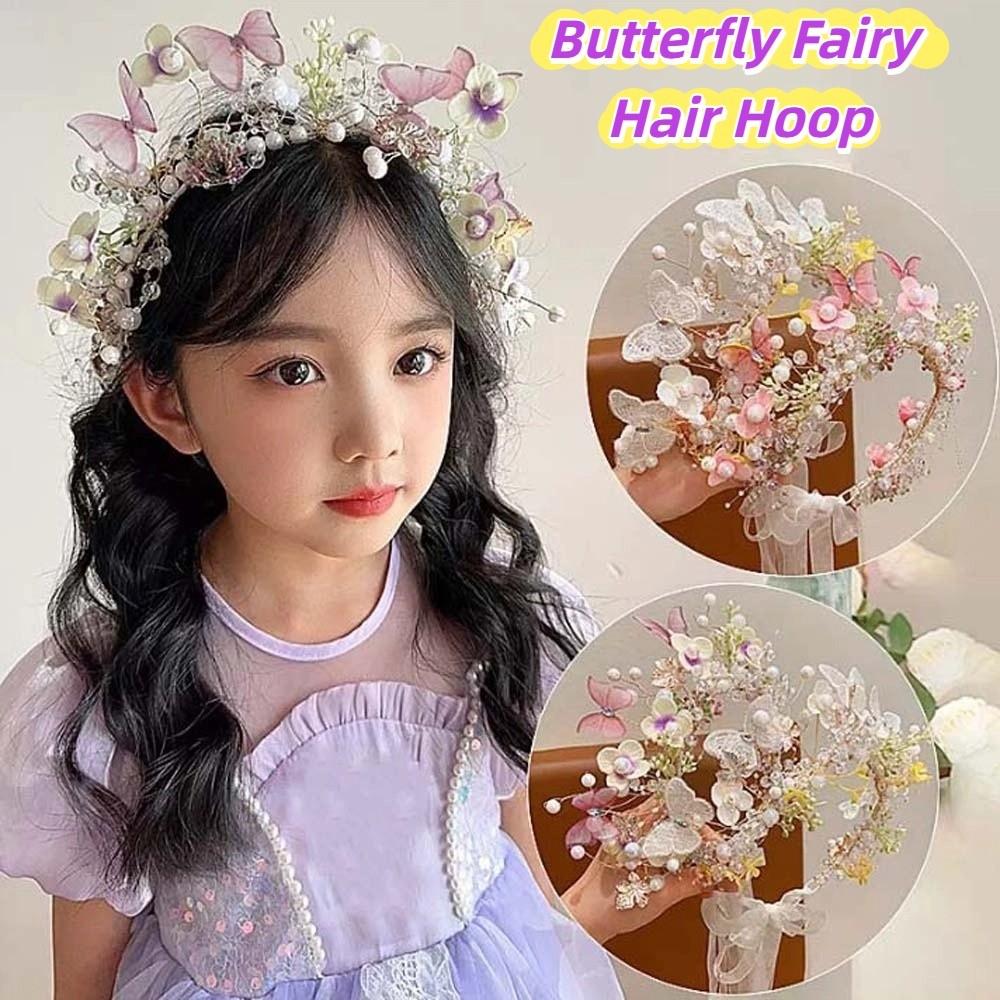Simulation Flower Girls Garland Beads Flower Headdress Exquisite Wreath Headband  Seaside Vacation