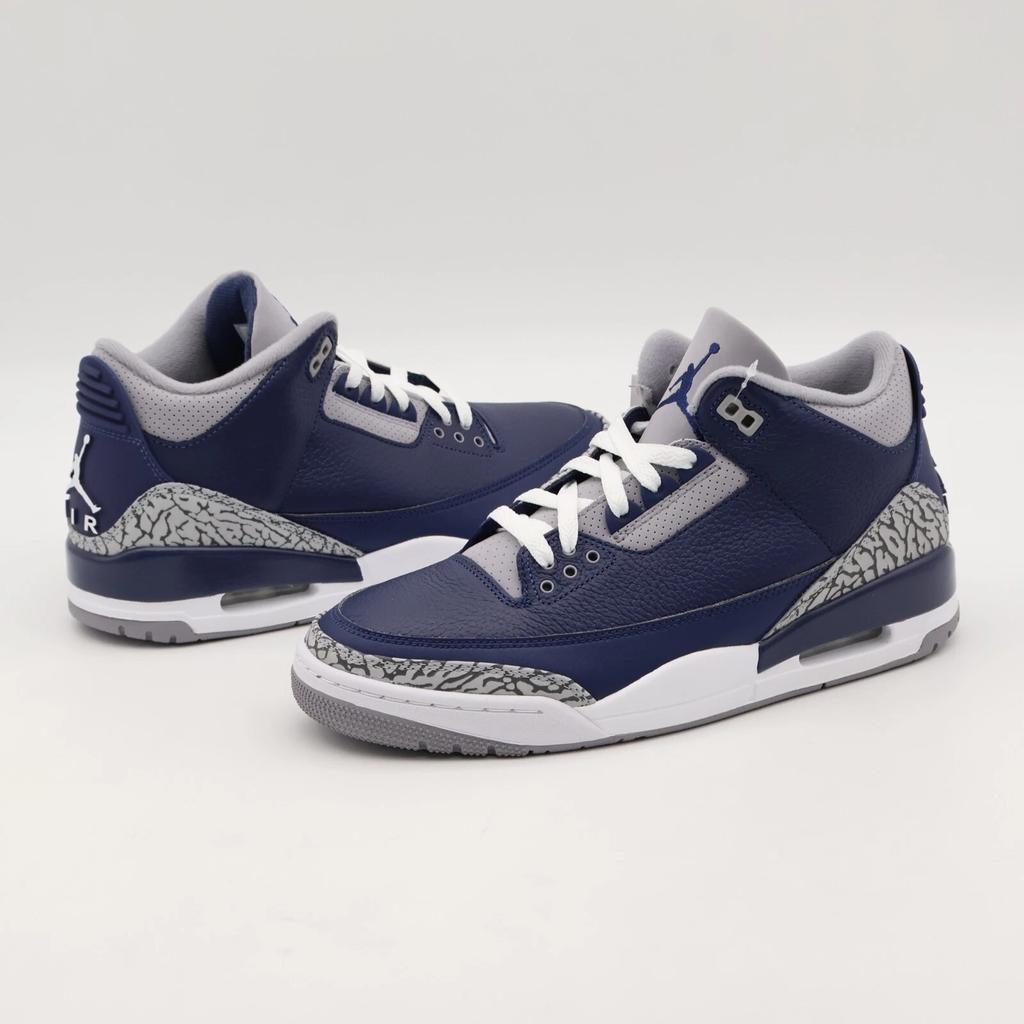 CT8532-401 Nike Air Jordan 3 Retro Midnight Navy Georgetown Grey Blue (Men's)
