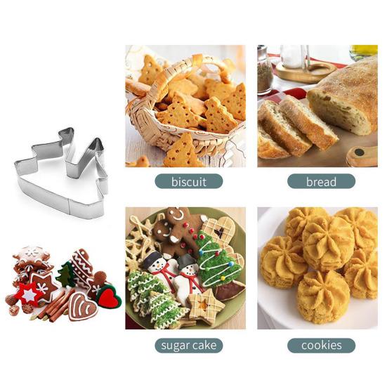 8/10/18/24Pcs Stainless Steel Cookie Cutter Set 3D Shape Design Various Patterns Holiday Cookie Mold Christmas Gift Baking Tool