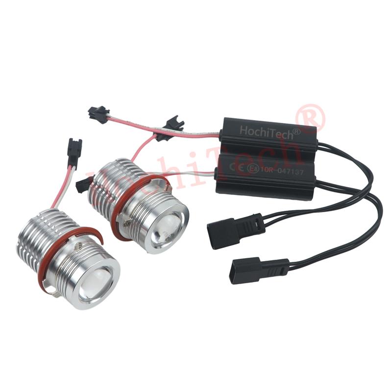 White 120W LED Angel Eyes Position Lights for BMW E39 E53 E60 E61 6312694048 63126916097 63126929309, Halo Ring Headlight Bulbs