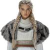 Medieval Vintage Style Artificial Furs Capes Cloak Warm Winter Role Play Halloween Costume Accessory Unisex Design Shawl