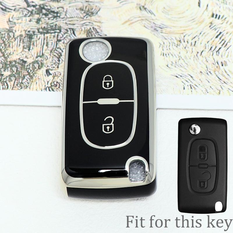 2/3 Button Key Case Cover For Citroen C-Crosser C3 C4 Picasso Berlingo Case For Peugeot Partner Tepee 207 307 308 407 Keychain