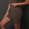 Peach Seamless Tummy Control High Waist Yoga Shorts for Women
