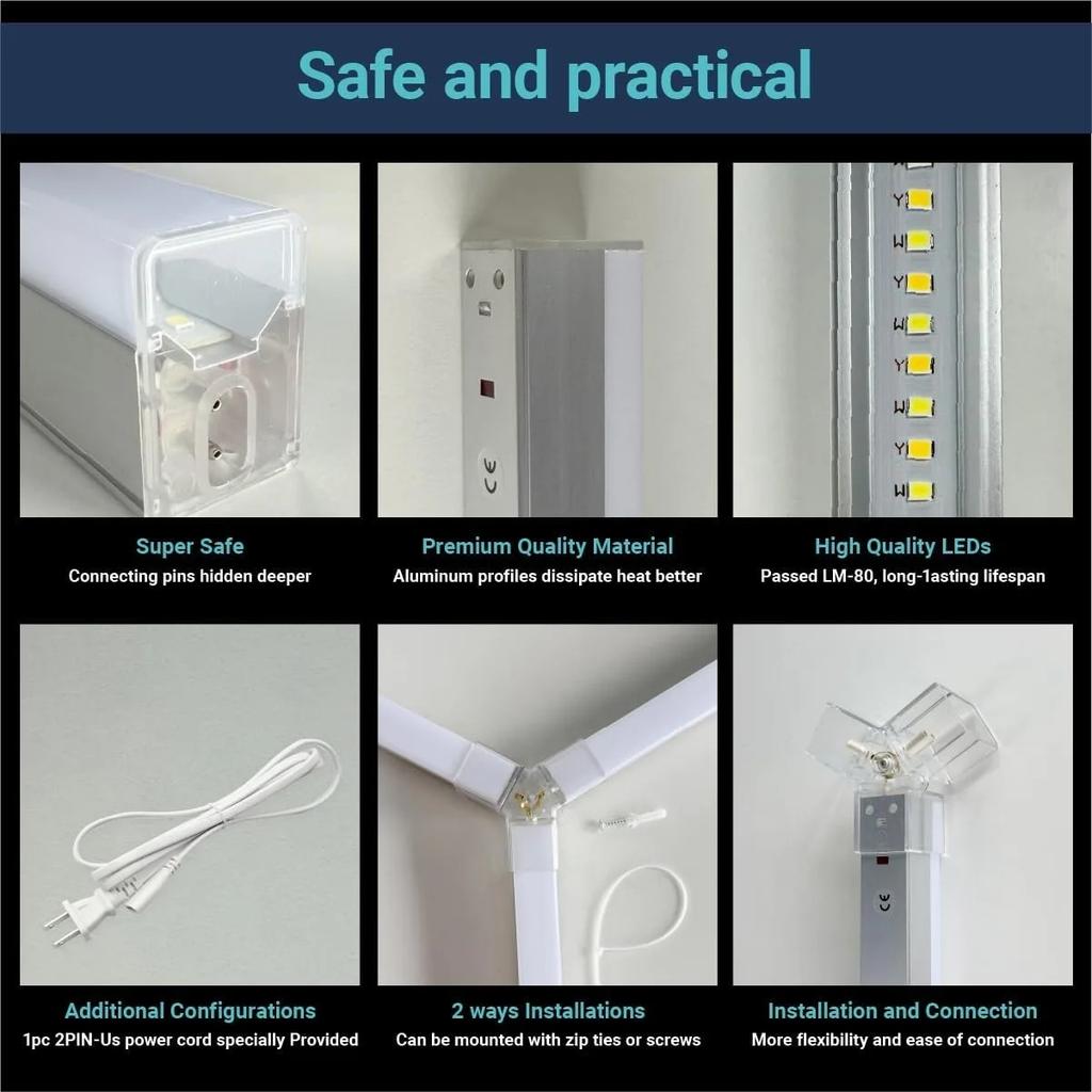 LED Hexagon Garage Lights Honeycomb Led Tube Lighting 85V-265V Car Detailing Ceiling Shop Light for Gym Car Care Wash Room