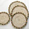 Corn Husk Placemat Heat Resistant Woven Table Mat Non-Slip and Colorful Tassels