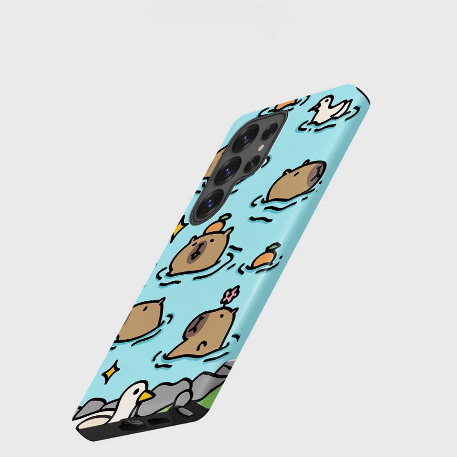 Cartoon Capybara Soft Cover Capa Phone Case for Samsung Galaxy S25 S24 Ultra S25Ultra S23 A26 A16 S20 FE S23Ultra A56 A36
