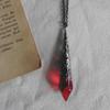 Gothic Crimson & Black Glass Crystal Pendant Necklace