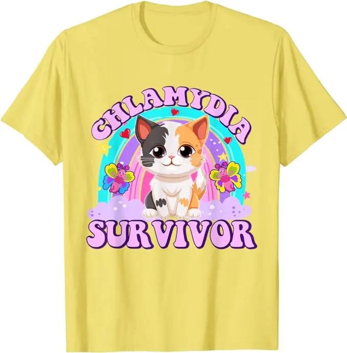 

Chlamydia Survivor Cat Meme Funny Shirts for Men Adult Humor T-Shirt Cat Oddly Specific Graphic Tee Kitty Lover Kitten Clothes 4XL