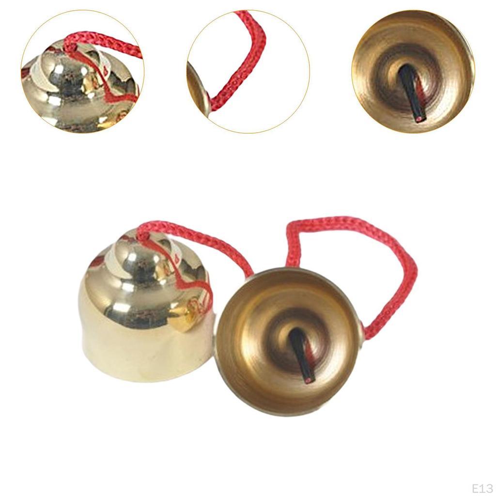 2 Pieces Hand Bells Set, Metal Percussion Musical Instrument