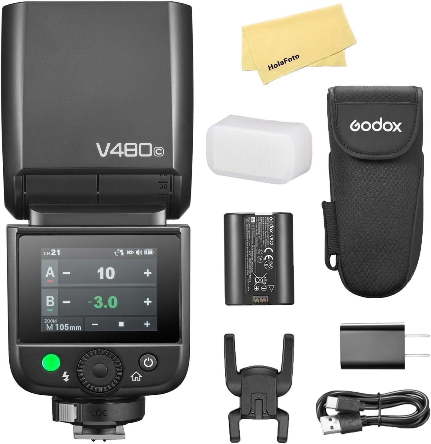 Godox V480C TTL Вспышка для камеры Canon HSS 650 Полная мощность Вторая перезарядка 10-уровневая светодиодная пилотная лампа Вспышка, Speedlight, GN50, 7.2V/2200mAh