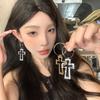 Gothic Y2k Cross Earring Women Girl Exaggeration Hollow-Out Metal Big Cross Earring Personality Hip Hop Party Charm Jewerly Gift