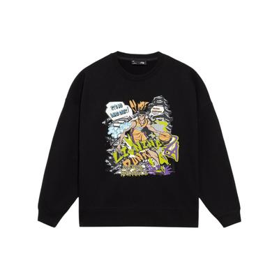 Li Ning Basketball Culture Series Graphic Print Pullover Sweatshirt Unisex Sweatshirt Black AWDS555-2