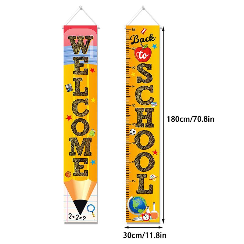 Schulsaison Dekoration Türvorhang Hängedekoration Bleistift Zurück zur Schule Partydekoration Arrangement Hintergrund