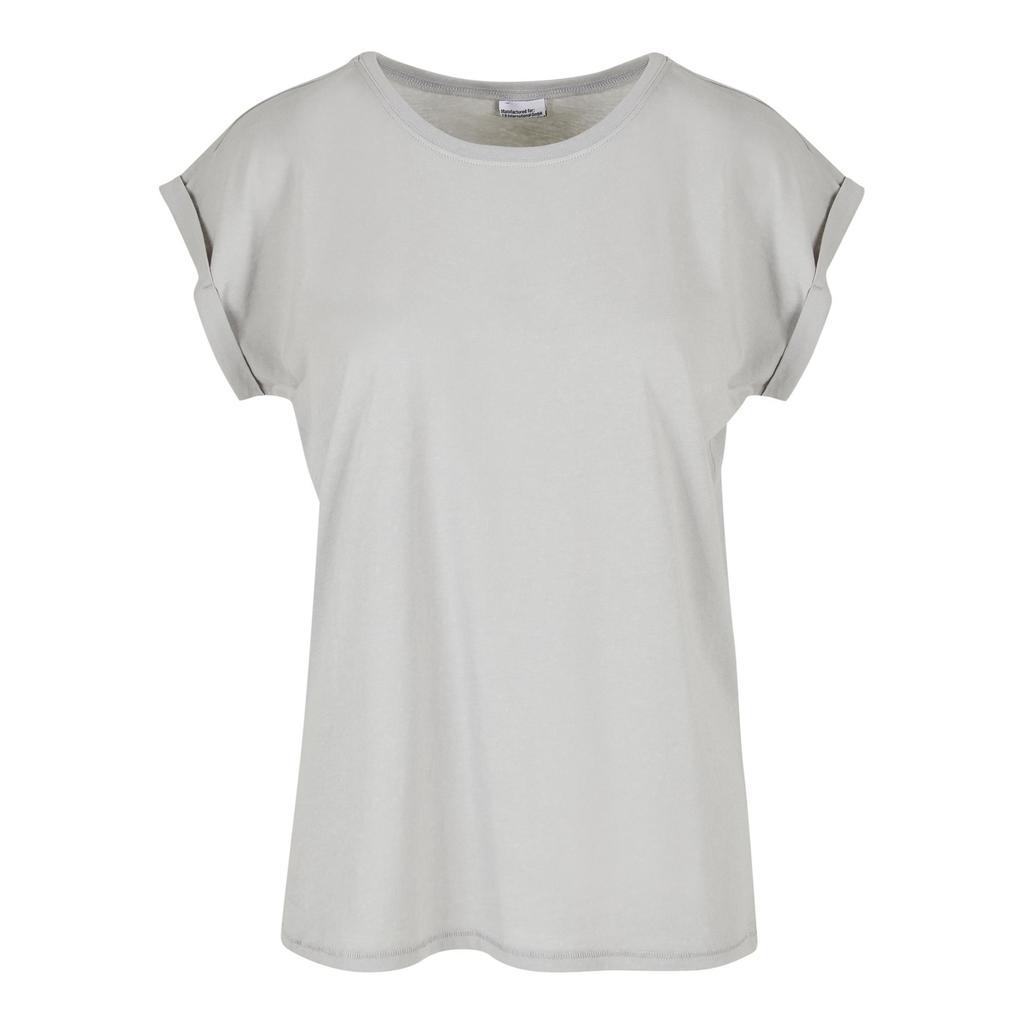 Build Your Brand Womens/Ladies Cotton Extended Shoulder T-Shirt