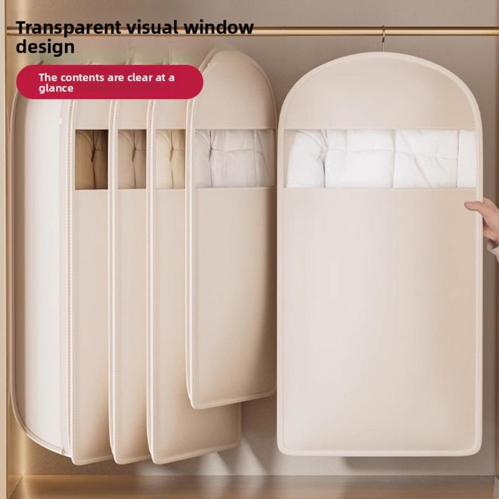 New Down Jacket Compression Dust Cover Wardrobe Clothes Dust Bag - Hanging Household Transparent Garment Hanger Bags, Space Saving Storage Organizer