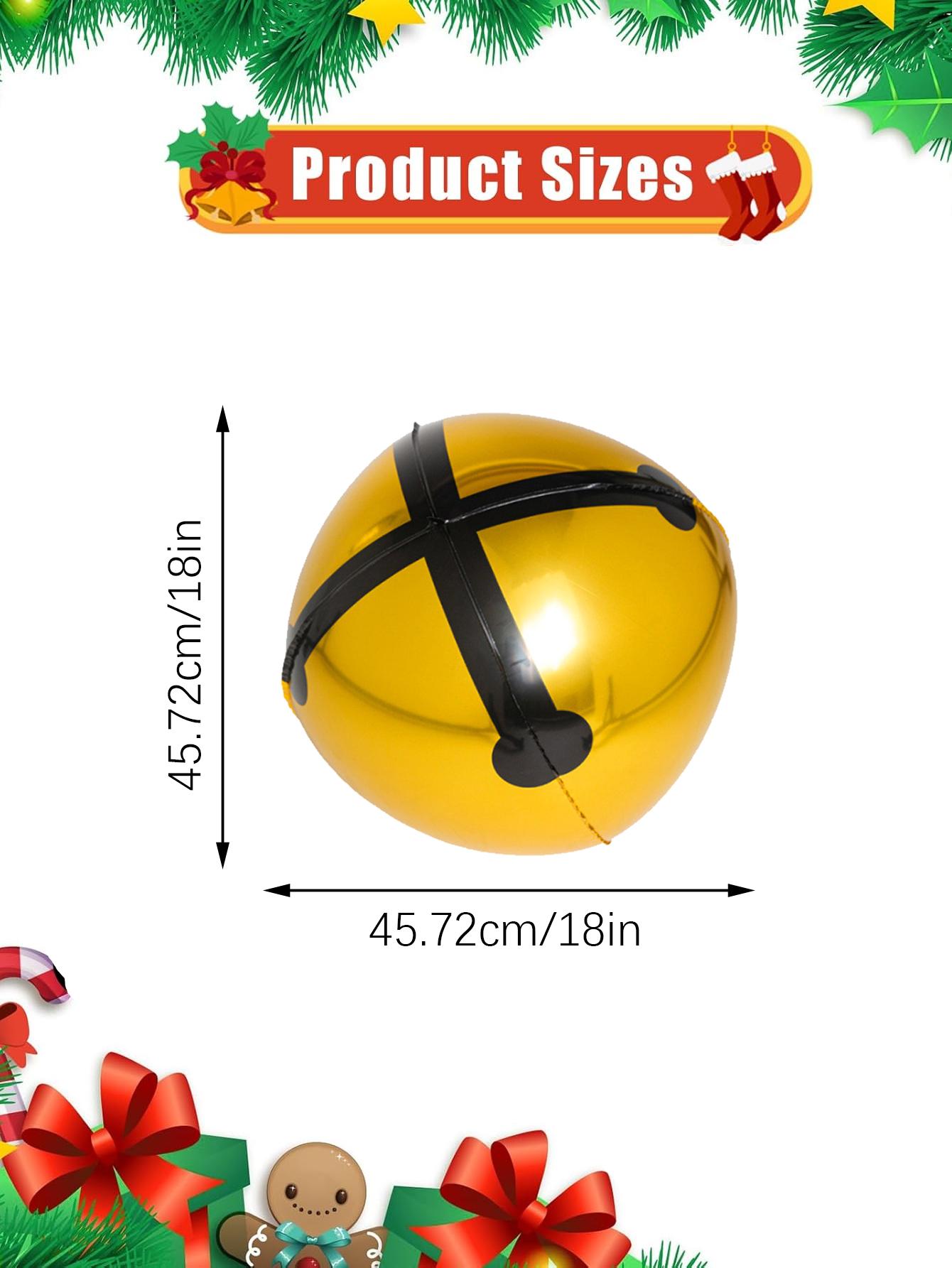 

2 шт/5 шт. Золотые и серебряные 18-дюймовые 4D рождественские шарики из фольги в виде колокольчиков, украшение для рождественской вечеринки, праздничные шары 2pcs золотой