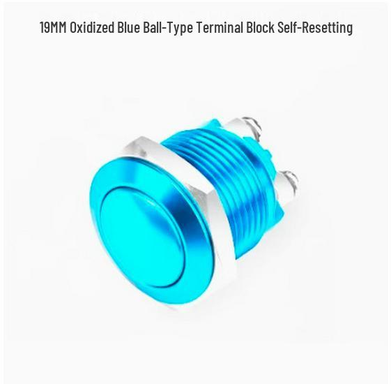 19mm/22mm Full Oxidation Metal Button Switch - Screw/Solder Terminals, Multi-Color, Self-Reset Momentary Power