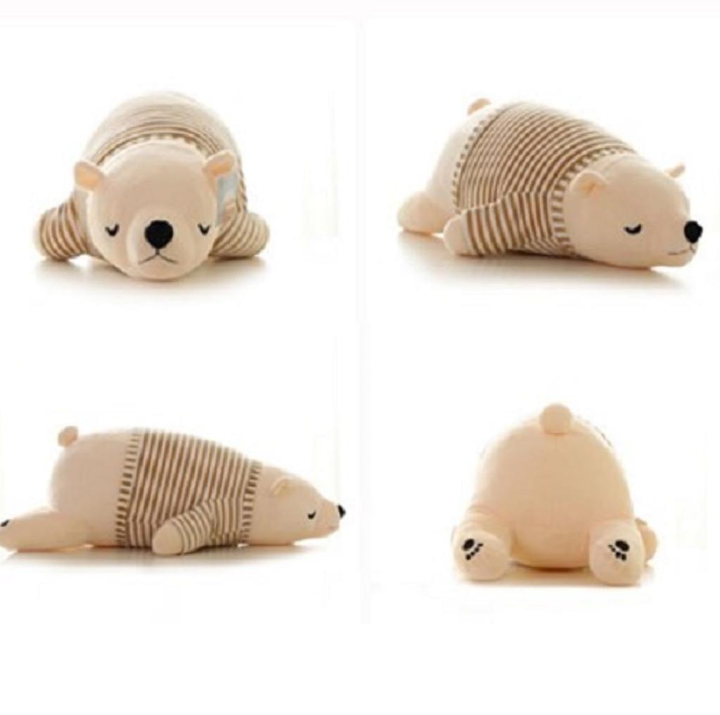 Polar Bear Plush Body Pillow, 70cm, Brown, with Vest, Perfect Gift for Children, Friends, Girlfriends, and Boyfriends