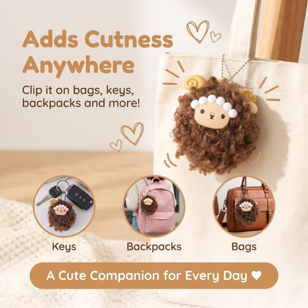 Mascot Lamb Miniature Plush Sheep Doll Soft Goat Year Pendant Fluffy Sheep Keychain Car Interior