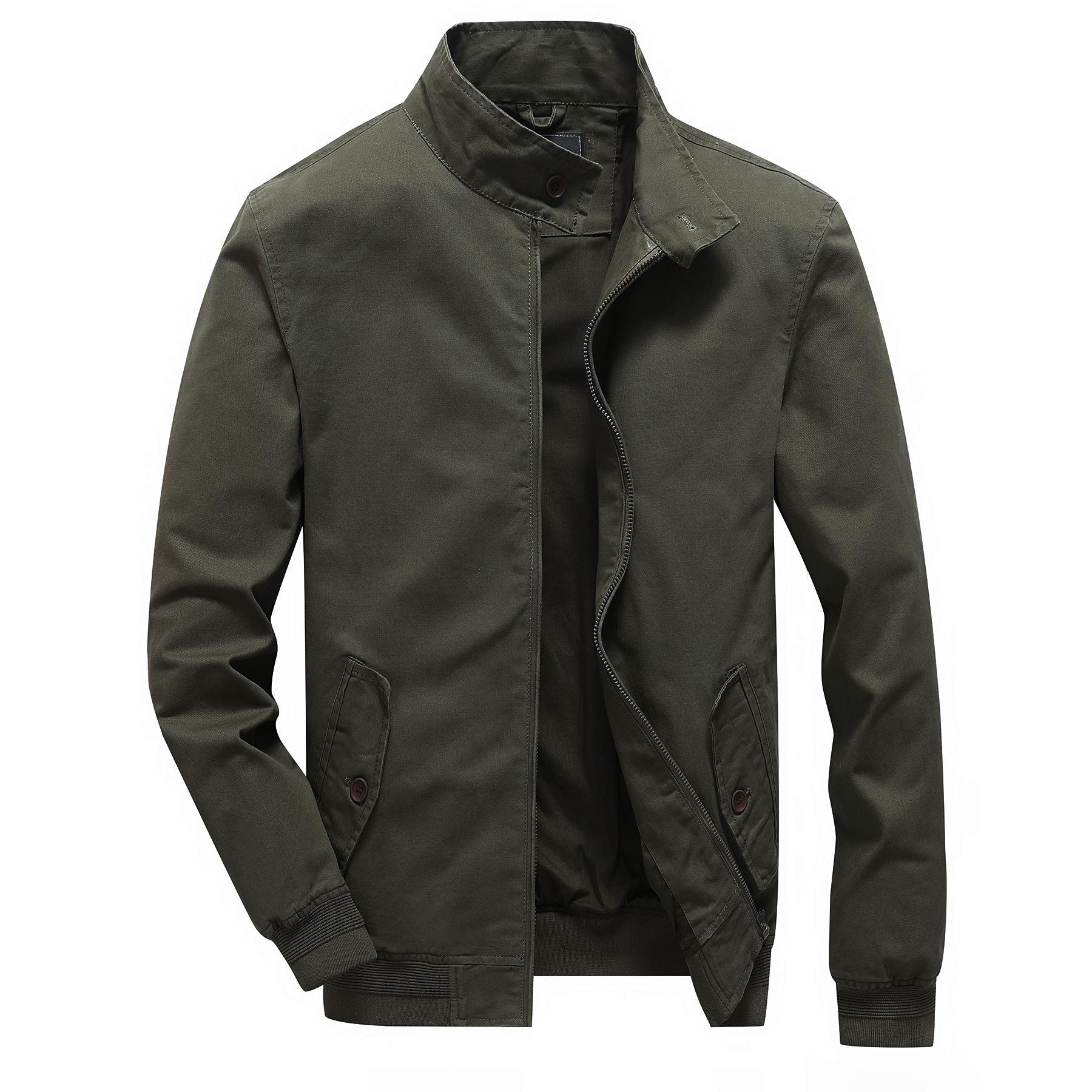 

Весна и осень, новая однотонная свободная куртка большого размера с воротником-стойкой, повседневная мужская куртка 6XL