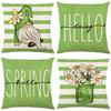 Home Spring Floral Pillow Cover Polyester Letter Print Sofa Cushion Cover Bedroom Cushion Cover