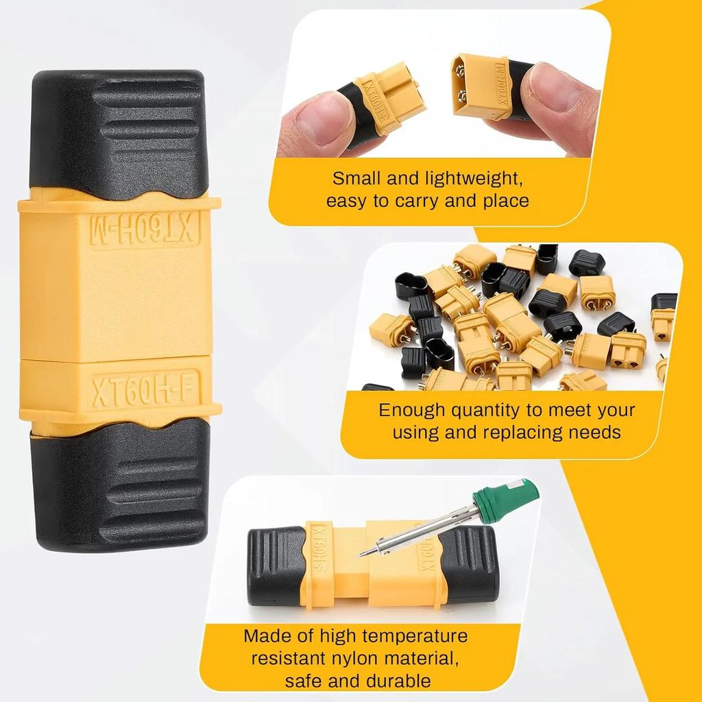 XT60 Upgrade 10 Pair XT60H Male Female Bullet Connectors with Sheath for RC Planes Car Lithium Battery