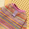Breathable Hollow-Out 4-Legged Dog Jumpsuit for Small Dogs - Colorful Striped Puppy Clothing (2 Colors)