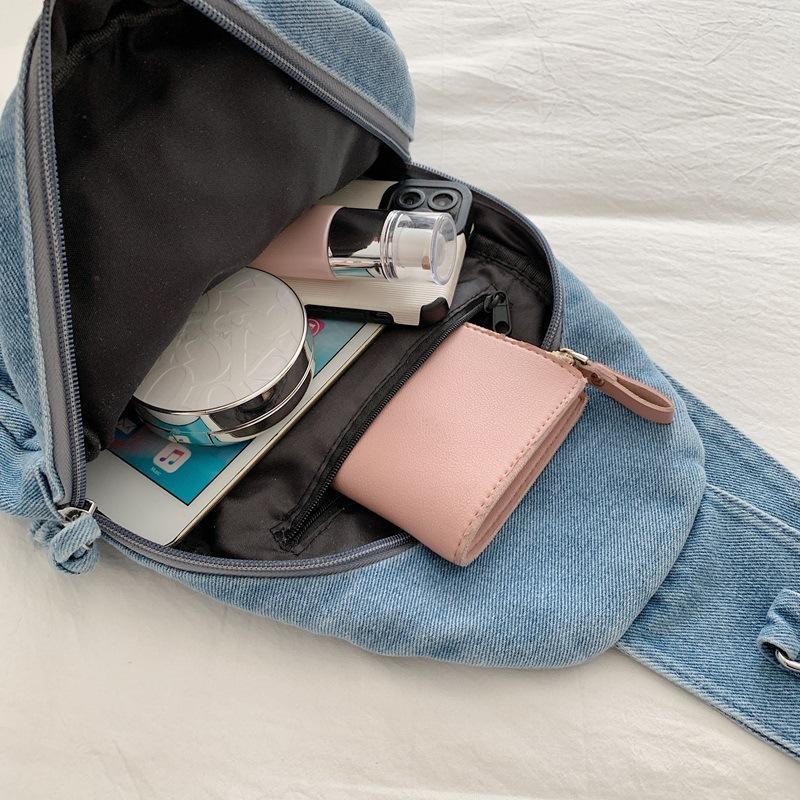 Ethnic Style Crossbody Bag - Denim Fashionable - Large Capacity - Shoulder Bag for Daily Use Casually