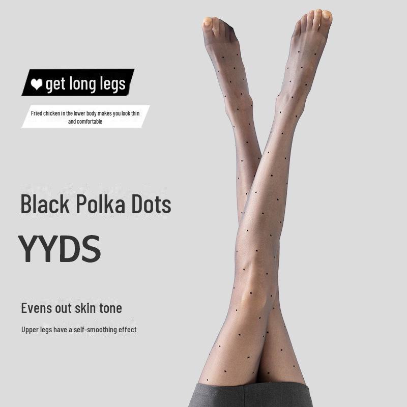 Women's Ultra-Thin 3D Polka Dot Black Stockings - Sexy, Snag-Resistant Spring & Summer Pantyhose