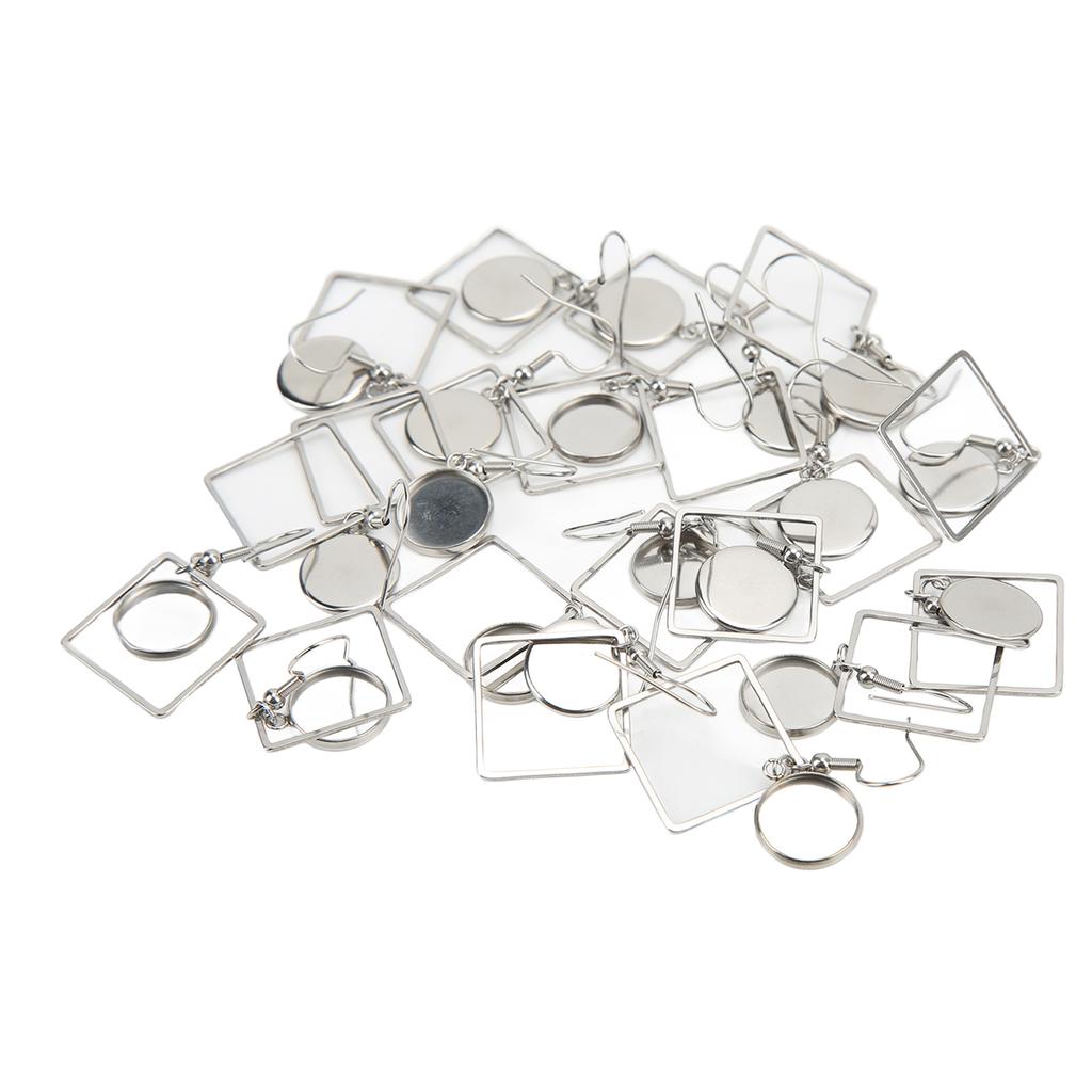 20PCS Earring Blanks Personality Hollow Out Stainless Steel DIY Earrings Trays for Jewelry Making DIY Craft