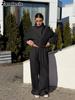 Neues lässiges Sportset für Damen, lockerer Cardigan mit Stehkragen und kurzem Reißverschluss + Hose mit weitem Bein