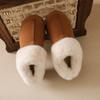 Thickened Fleece-lined Women's Snow Boots  New Winter Flat Shoes Lazy Bread Shoes Warm Cotton Rubber Upper