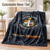 Custom Text Flannel Blanket Luton Town Print Warm Cozy Blanket Home Sofa Bedding