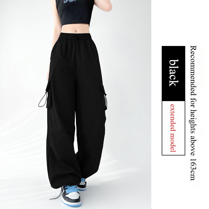 

GMXIA Женские модные повседневные брюки с однотонным принтом и высокой талией и капри XL чёрный