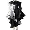 2025 Cruella De Vil Cosplay Kostým Dospělé Ženy Cruella Černobílé Puntíkované Šaty Sako Cruella Cosplay Kostým Kabát Šaty Outfit