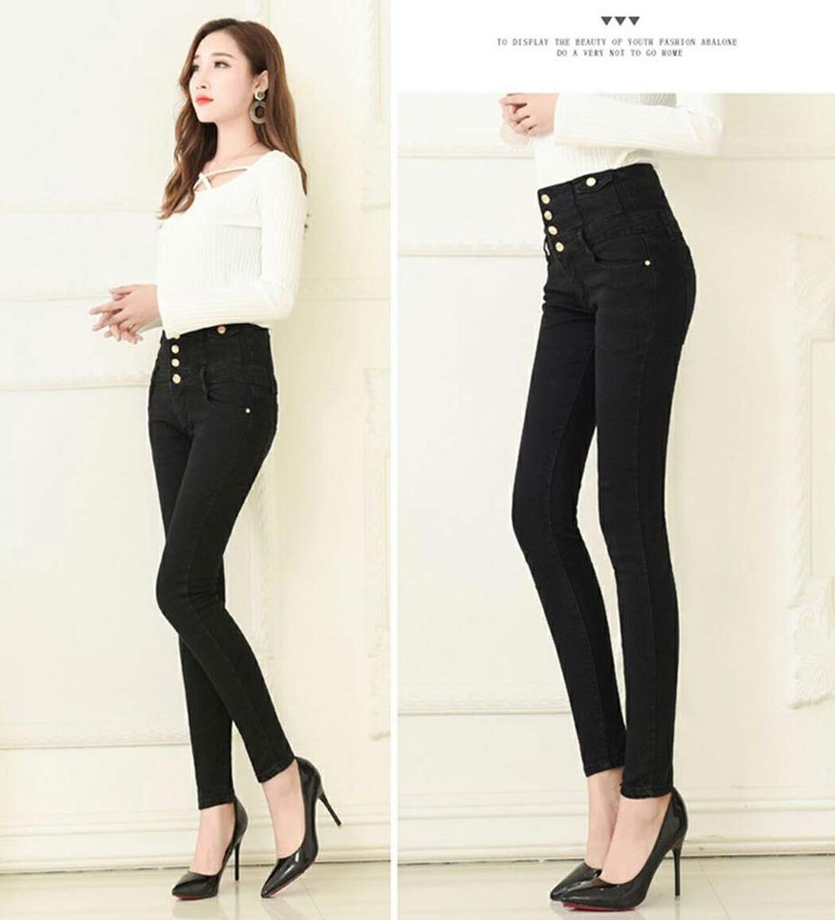 Calça Jeans Skinny Teddy Stretch 395 Tamanho M Feminina, Cintura Alta, Alonga as Pernas, (Preto, (27))