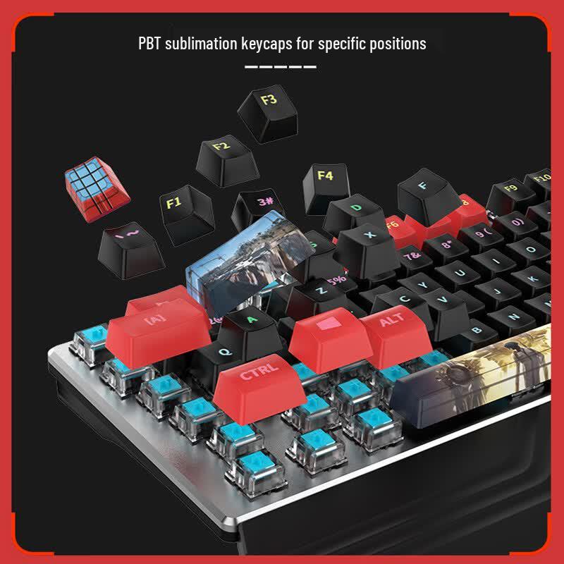 OLOEY Wired Hot-Swappable Mechanical Gaming Keyboard with Wrist Rest