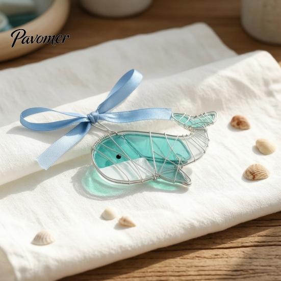 Artisanal Coastal Style Gifts Handmade Sea Glass Ocean Ornaments, 2D Wire Wrapped Christmas Tree Decoration, Story Collection Decor Turtle Octopus