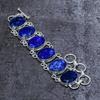 Sapphire(Simulated) Gemstone Handmade 925 Sterling Silver Bracelet 7-8" A8I33