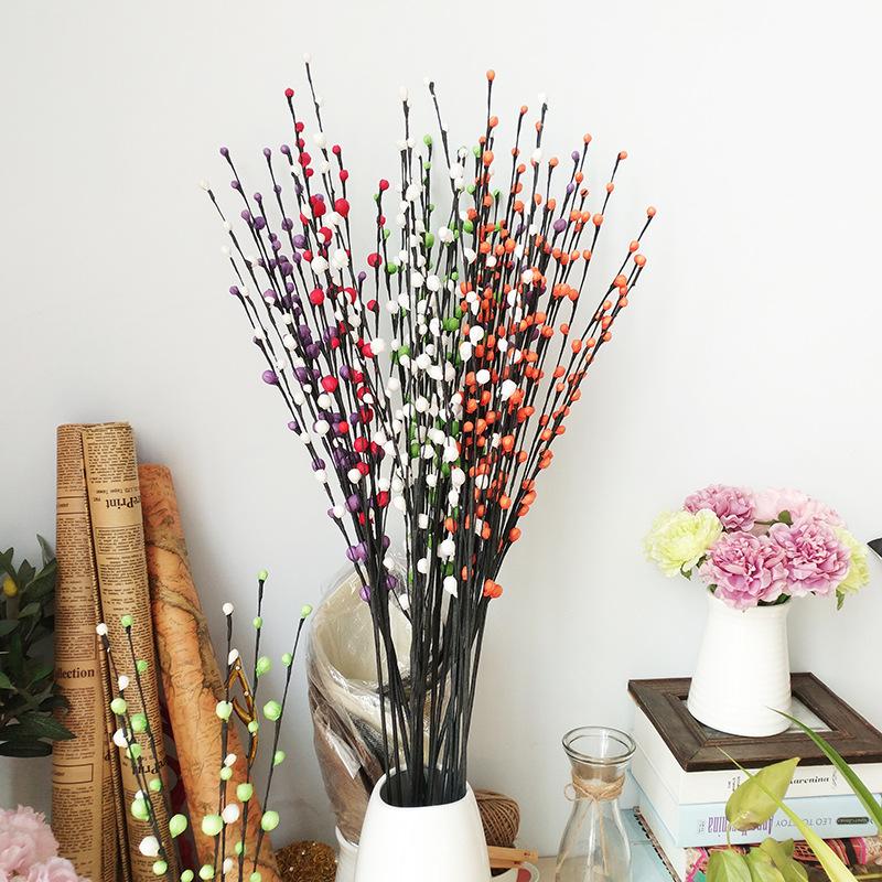 Doğrudan Satış Yeşil Bitkiler Üst Düzey Simülasyon Gümüş Söğüt Yapay Çiçek Simülasyon Çiçek Dalı Erik Tomurcuğu Modern Ev Dekorasyonu