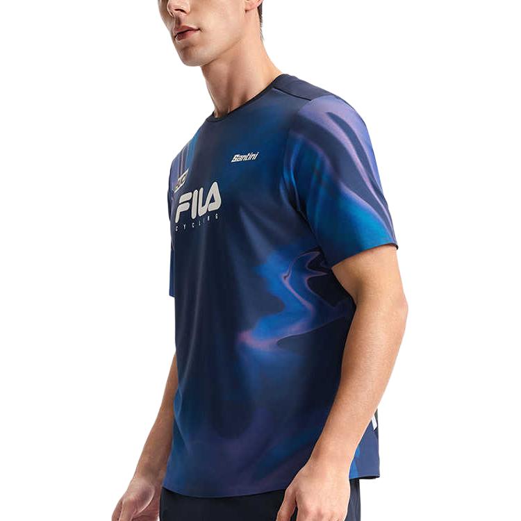 Fila Ciclism Seria Sporturi în Aer Liber Protecție Solară Tricou Tricotat cu Mânecă Scurtă Gât Rotund Bărbați Topuri A11M528101F-ZA