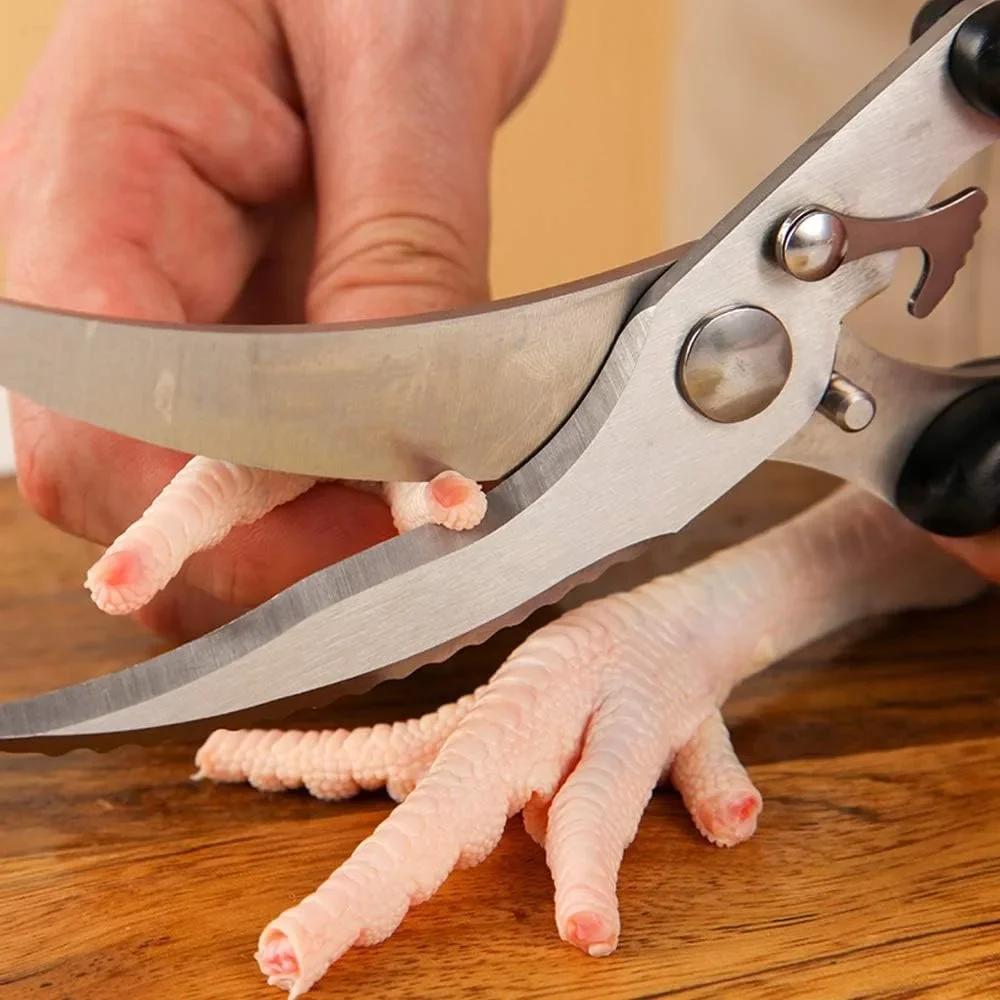 For Stainless Steel Kitchen Scissors Sharp Poultry Scissors, Non-slip Handle Poultry Scissors,