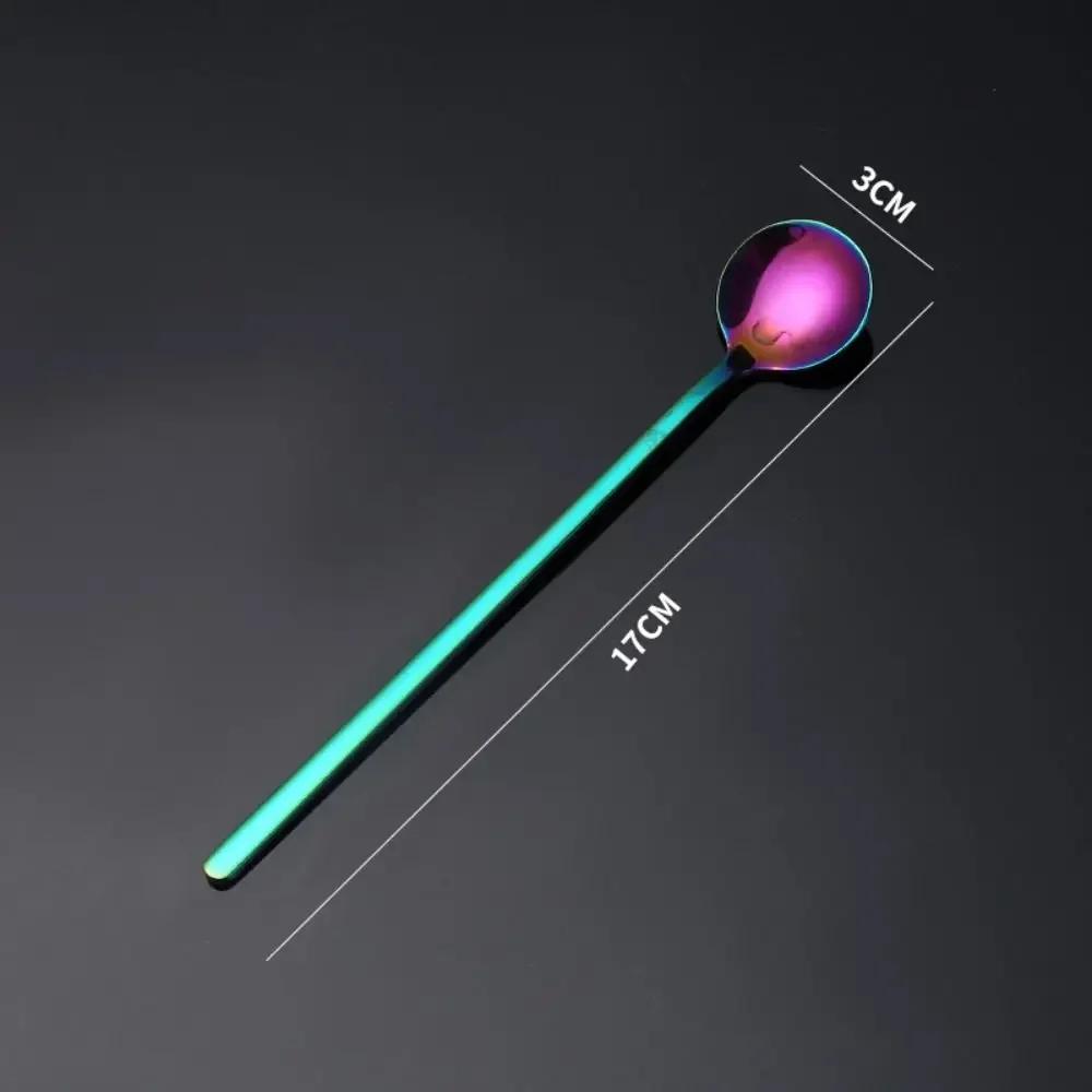 Stainless Steel Coffee Spoon Juice Tea Spoons Ice Cream Scoop Stirring Spoon Tableware Long Handle Tea Dessert Spoon