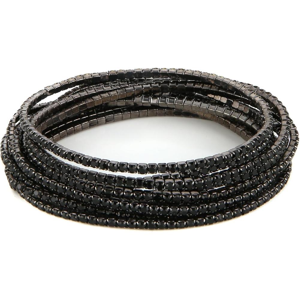 HZMAN 10 Pcs Tennis Stretch Bracelets Set for Women