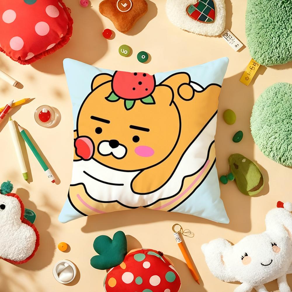 Cushion Cover Plush Fabric Soft Double-Sided Printed Sofa Warm Winter Home Gift Pillow Cover C-Choonsik Kakao Kakaotalk