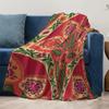Vibrant Floral Embroidered Throw Blankets Soft Warm Flannel Scottish Terrier Pet Throw Blanket Bed Sofa Couch Bedspreads Quilt