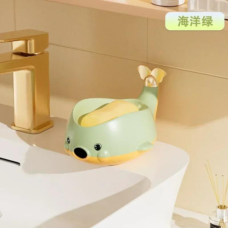 

Милая мыльница в форме кита, контейнер для мыла для унитаза, стойка для хранения, переносная мыльница, полка для кухни и ванной комнаты зелёный
