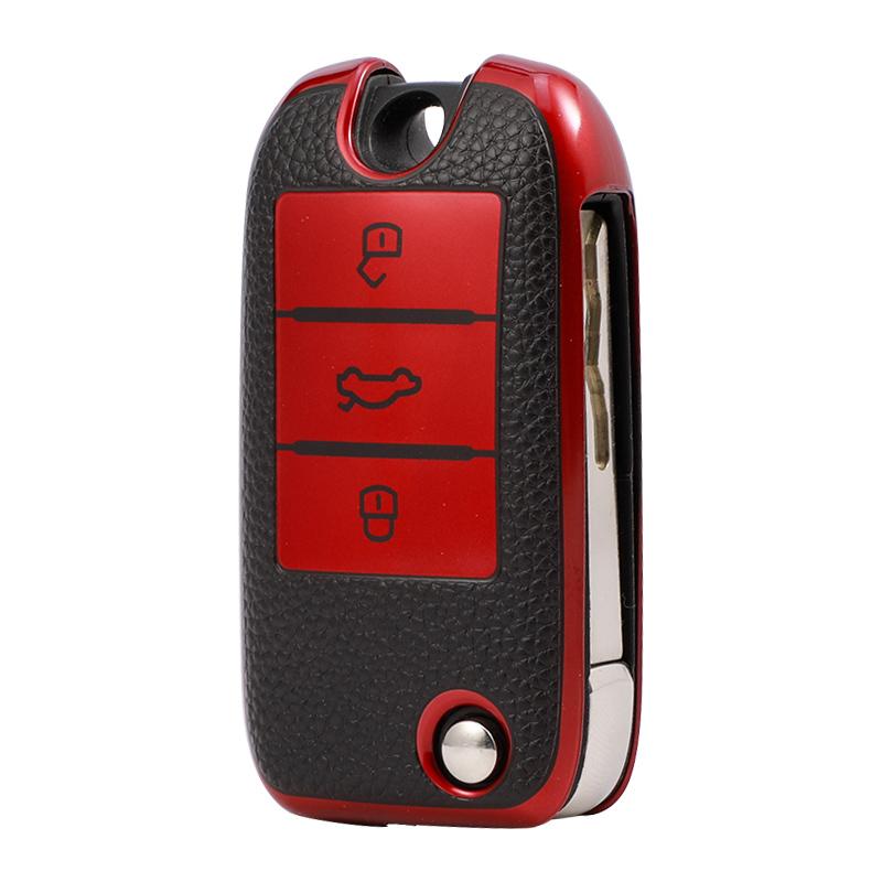 

TPU Leather Car Key Case Cover Bag Holder Shell Fob for Roewe RX5 MG3 MG5 MG6 MG7 MG ZS GT GS 350 360 750 W5 Protector красный